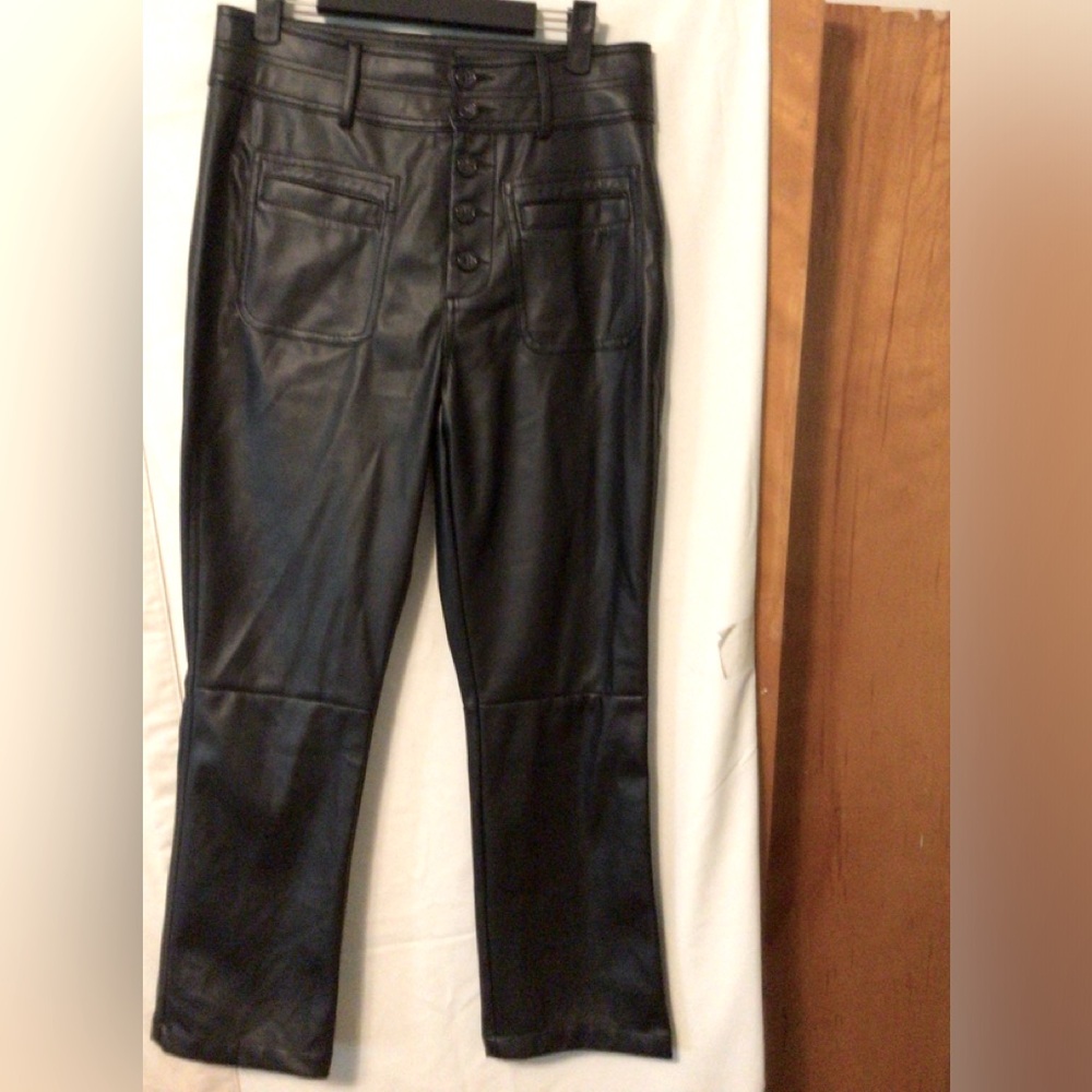 DEAR JOHN 100% PU EXPOSED BUTTON FLY PANTS 27